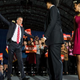 Newly elected New York City Mayor-elect Bill de Blasio, his son, Dante de Blasio, and his daughter Chiara de Blasio at his election night party
Andrew Burton/Getty Images